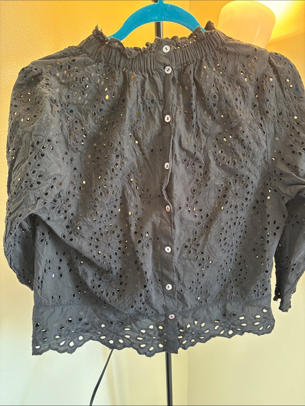 Jennifer & Grace Black Embroidered Knit Long Sleeve 3/4 Sleeve - Picture 8 of 11